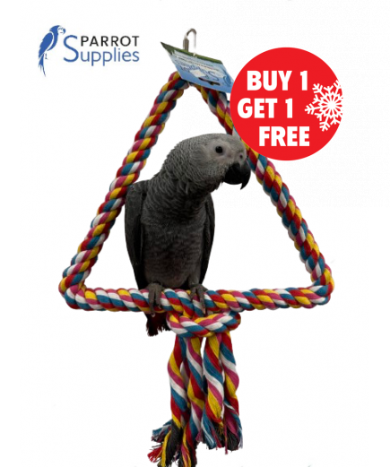 34Cm Medium Triangle Rope Swing Toy Parrot Toy - BOGOF 34Cm Medium Triangle Rope Swing Toy Parrot Toy - BOGOF